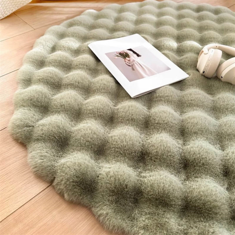 Rond Vloerkleed Imitatiebont Antislip Zacht Hoogpolig Kleed Woonkamer Slaapkamer Kinderkamer Vloermat | Sansoti