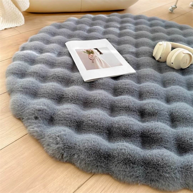 Rond Vloerkleed Imitatiebont Antislip Zacht Hoogpolig Kleed Woonkamer Slaapkamer Kinderkamer Vloermat | Sansoti