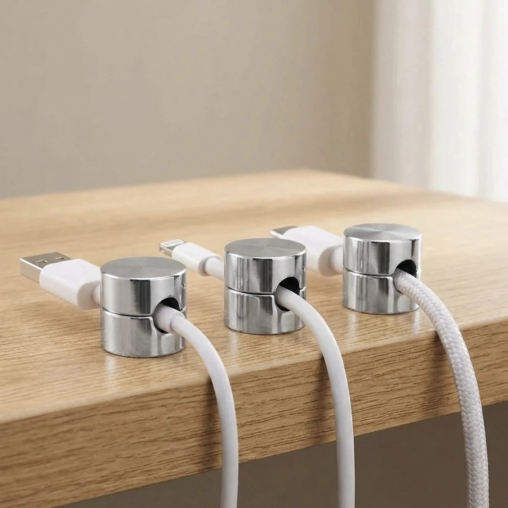 Kabelclips Zelfklevend Kabelmanagement 3 Stuks Aluminium Goud Zilver Zwart Bureau Wand | Sansoti