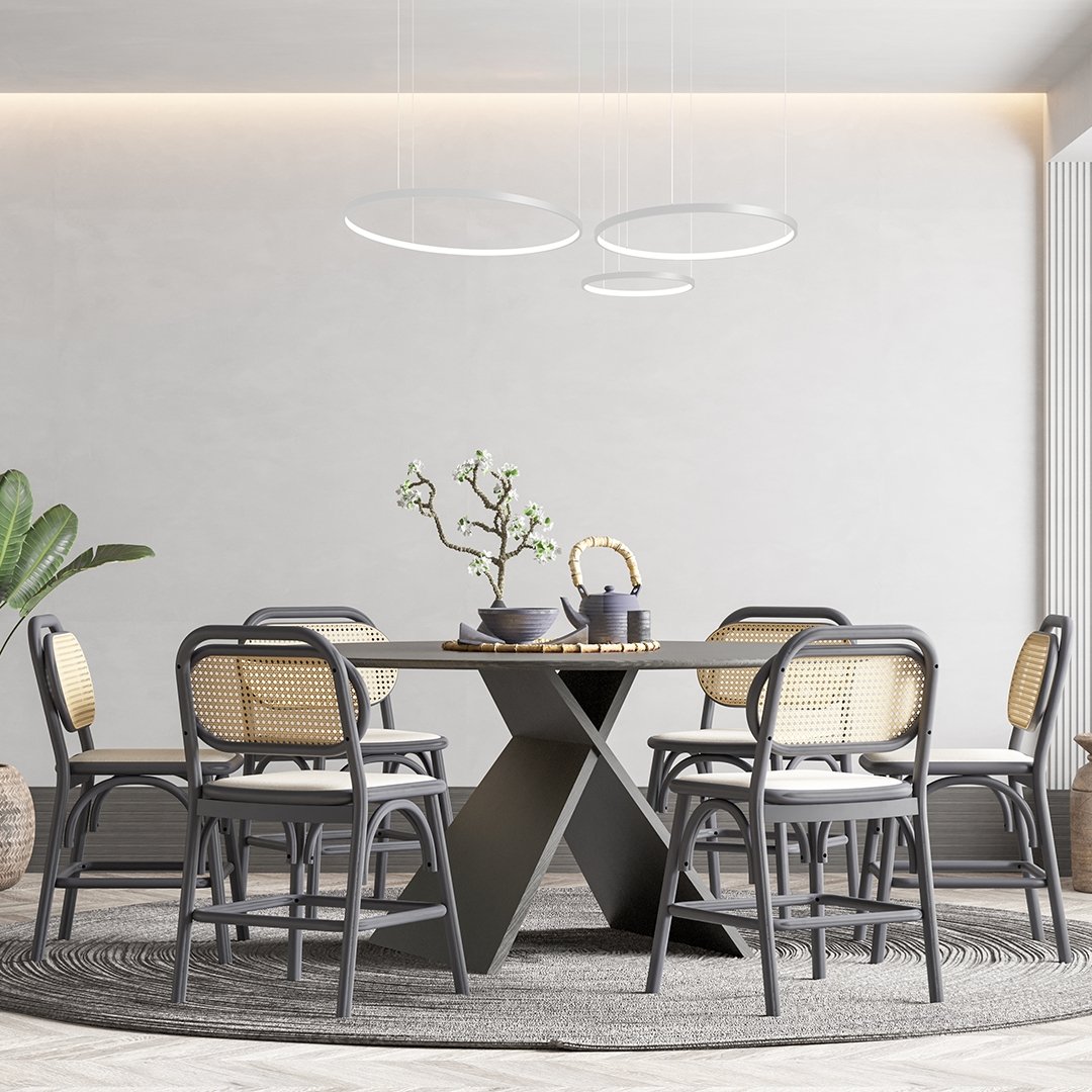 LED Hanglamp Ringen Zwart Wit Goud Dimbaar 70W Aluminium Modern | Sansoti