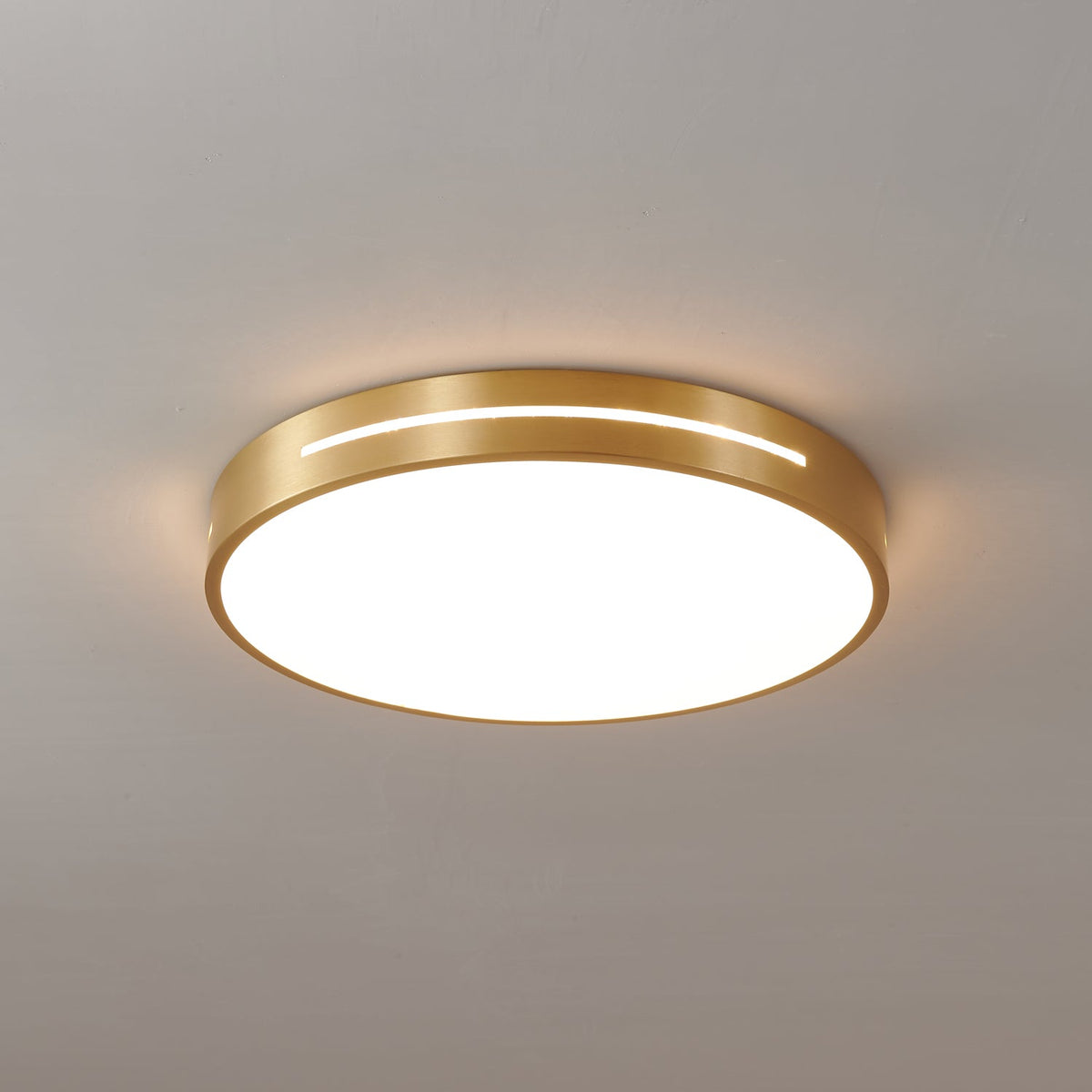 Minimalistische Plafondlamp Messing LED Rond Vierkant Strak Design Moderne Plafondverlichting Woonkamer | Sansoti