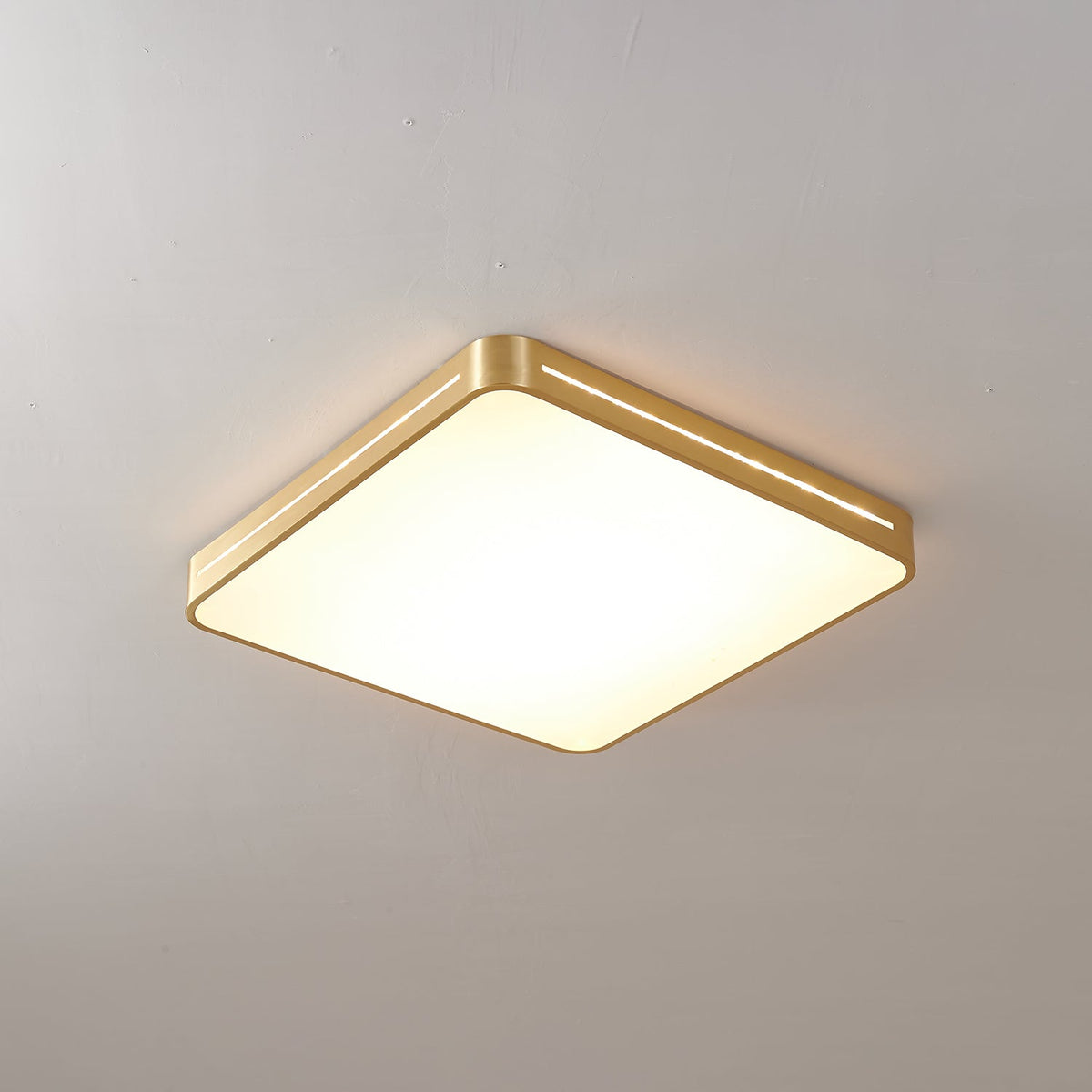 Minimalistische Plafondlamp Messing LED Rond Vierkant Strak Design Moderne Plafondverlichting Woonkamer | Sansoti