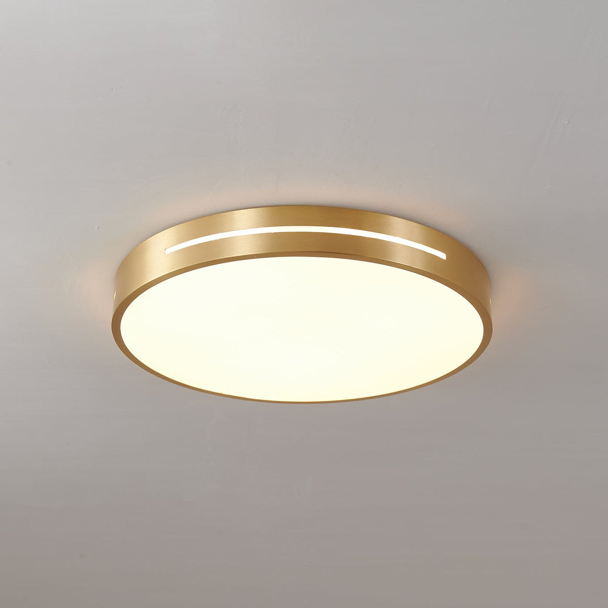 Minimalistische Plafondlamp Messing LED Rond Vierkant Strak Design Moderne Plafondverlichting Woonkamer | Sansoti