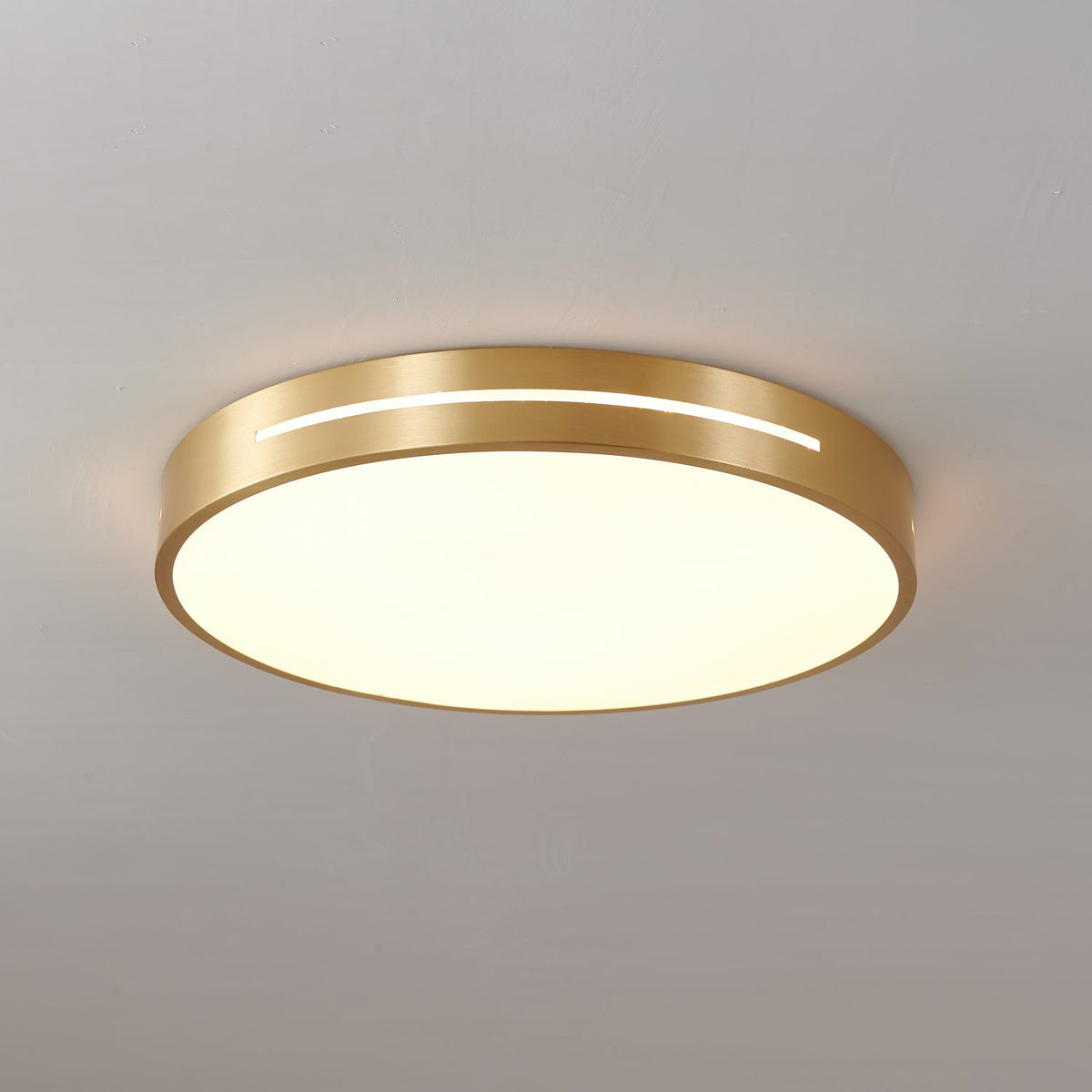 Minimalistische Plafondlamp Messing LED Rond Vierkant Strak Design Moderne Plafondverlichting Woonkamer | Sansoti