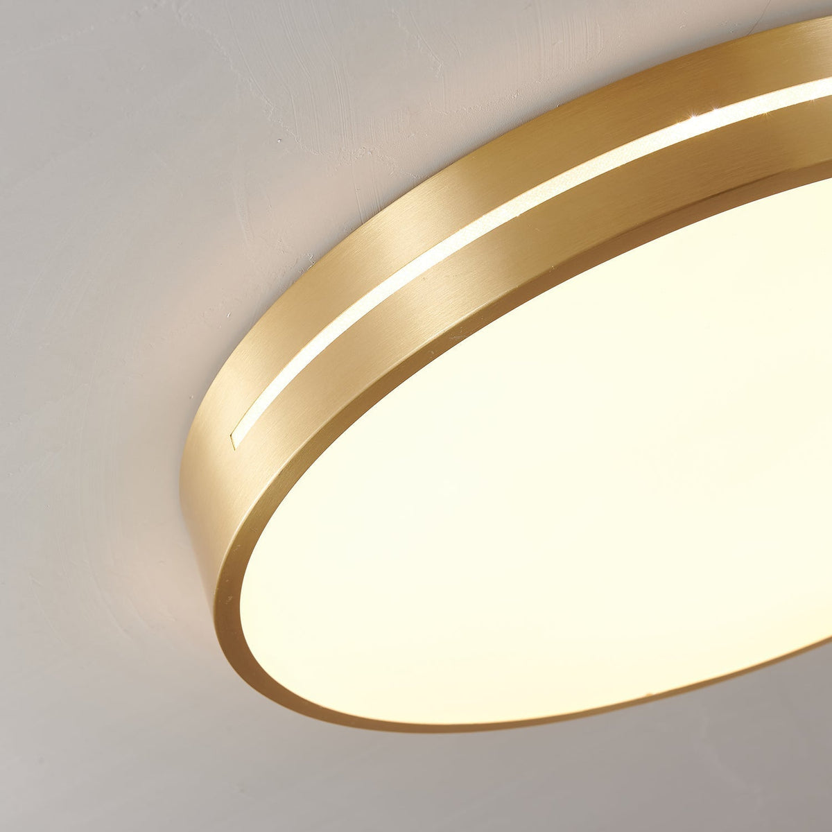 Minimalistische Plafondlamp Messing LED Rond Vierkant Strak Design Moderne Plafondverlichting Woonkamer | Sansoti