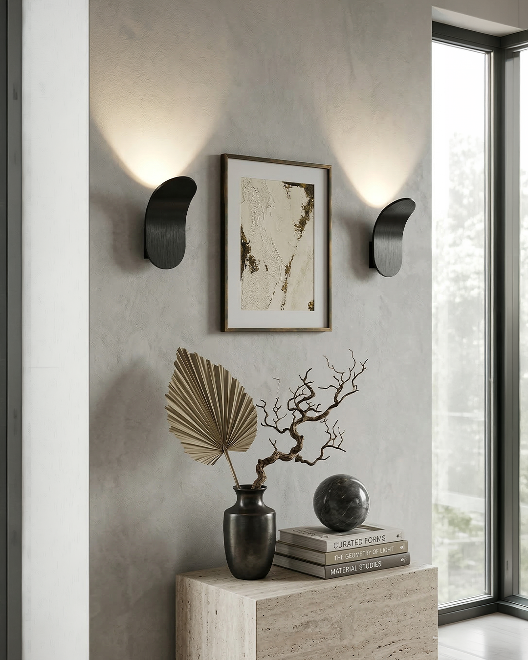 Gebogen Wandlamp Modern Minimalistisch Design Geborstelde Afwerking Diffuus Licht Decoratieve Wandverlichting voor Gang Slaapkamer Woonkamer | Sansoti