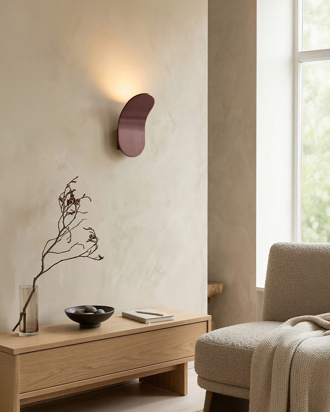 Gebogen Wandlamp Modern Minimalistisch Design Geborstelde Afwerking Diffuus Licht Decoratieve Wandverlichting voor Gang Slaapkamer Woonkamer | Sansoti