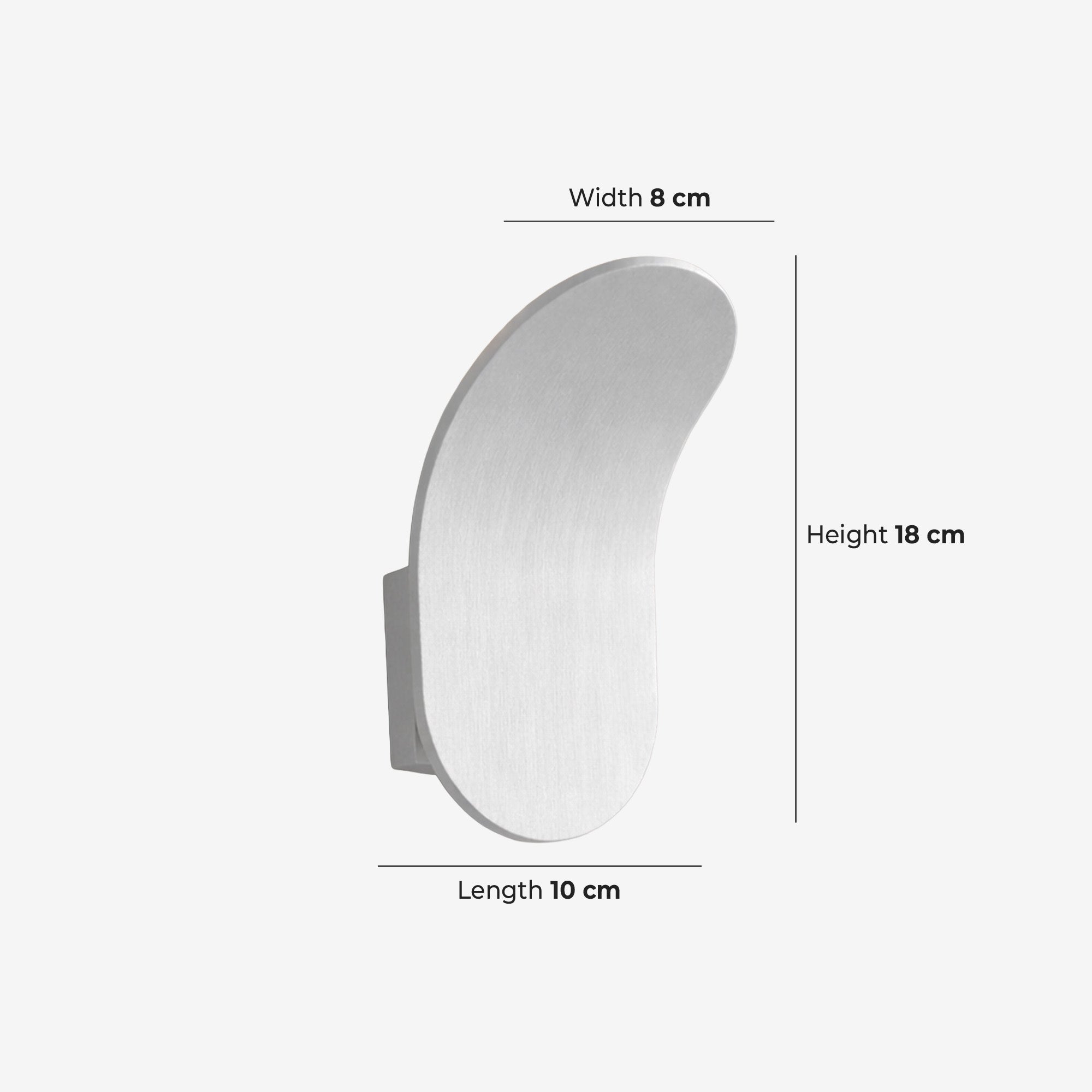 Gebogen Wandlamp Modern Minimalistisch Design Geborstelde Afwerking Diffuus Licht Decoratieve Wandverlichting voor Gang Slaapkamer Woonkamer | Sansoti