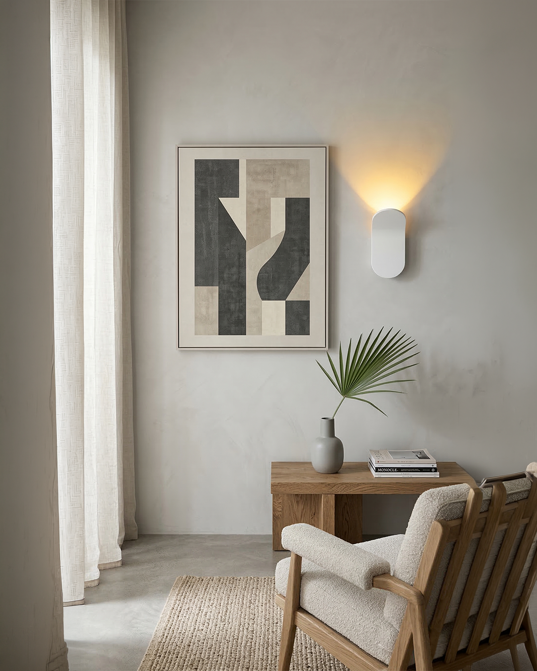 Gebogen Wandlamp Modern Minimalistisch Design Geborstelde Afwerking Diffuus Licht Decoratieve Wandverlichting voor Gang Slaapkamer Woonkamer | Sansoti