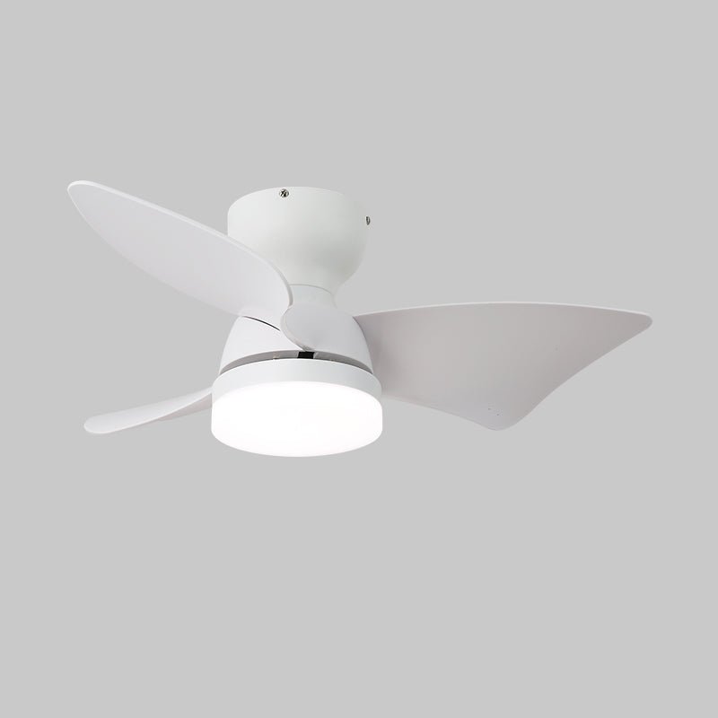 Moderne plafondventilator met verlichting en afstandsbediening zilver houtnerf 70cm | Sansoti