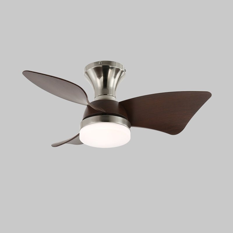 Moderne plafondventilator met verlichting en afstandsbediening zilver houtnerf 70cm | Sansoti