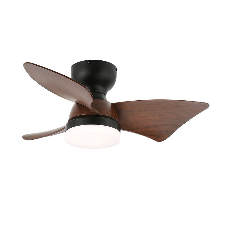 Moderne plafondventilator met verlichting en afstandsbediening zilver houtnerf 70cm | Sansoti