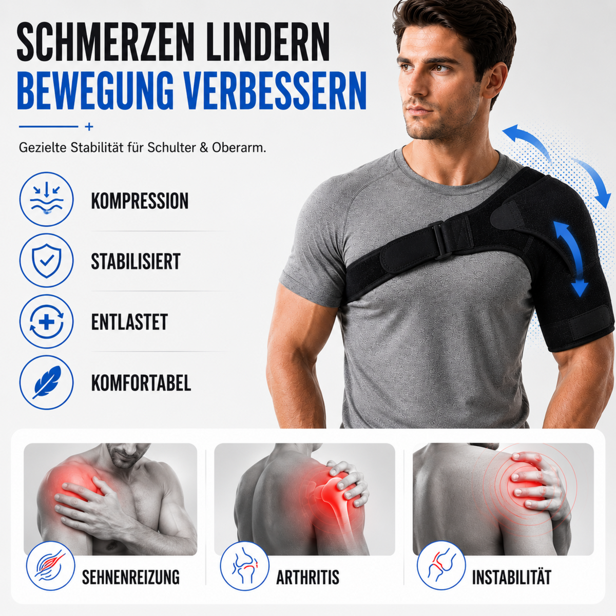 Adjustable Shoulder Brace for Stabilization and Pain Relief Left and Right Shoulder Joint Unisex | Sansoti