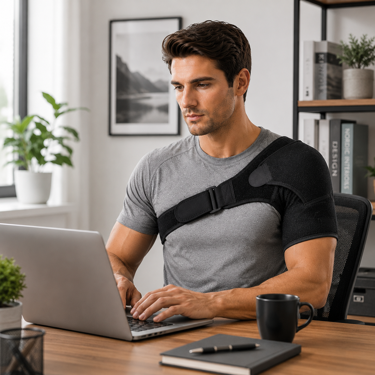 Adjustable Shoulder Brace for Stabilization and Pain Relief Left and Right Shoulder Joint Unisex | Sansoti