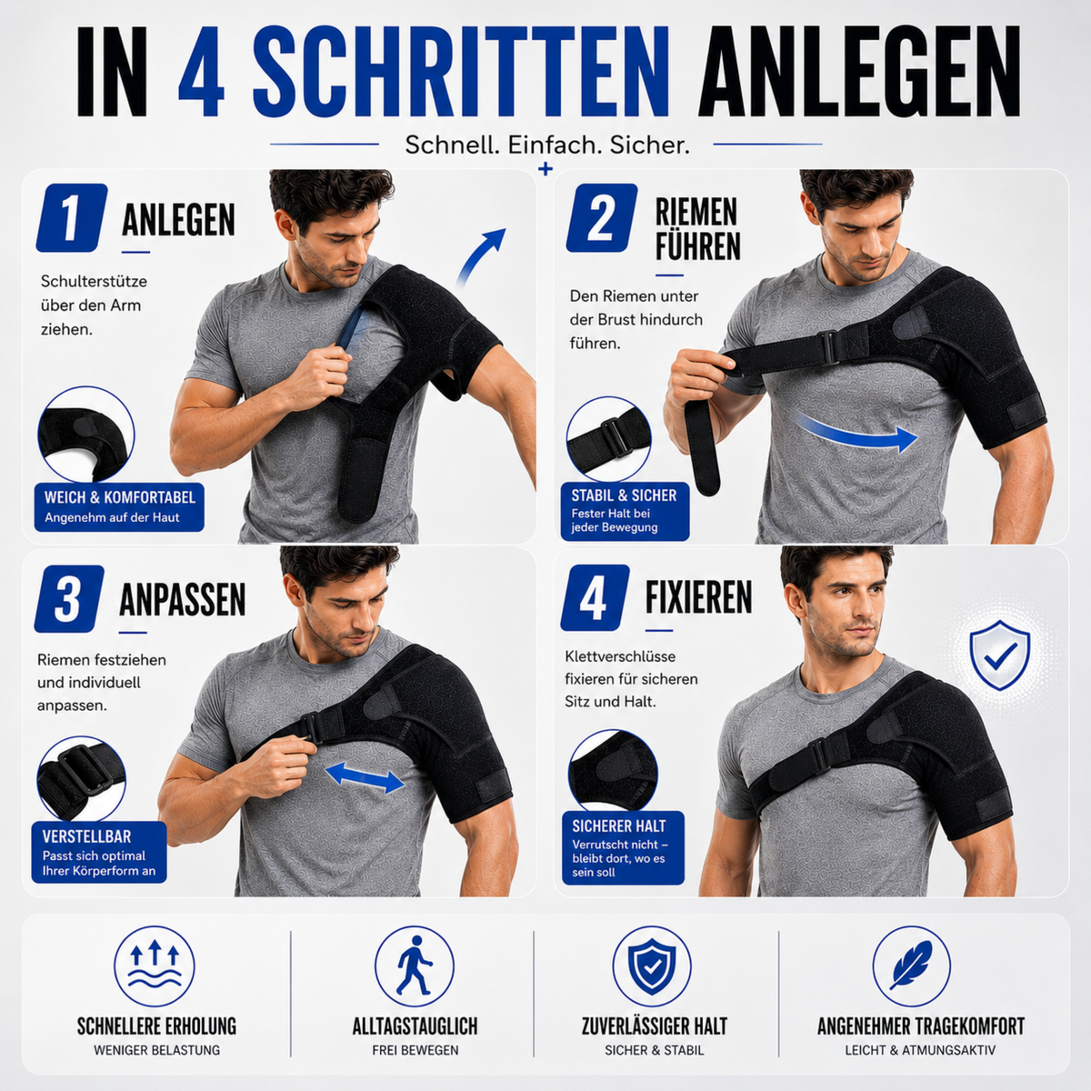 Adjustable Shoulder Brace for Stabilization and Pain Relief Left and Right Shoulder Joint Unisex | Sansoti