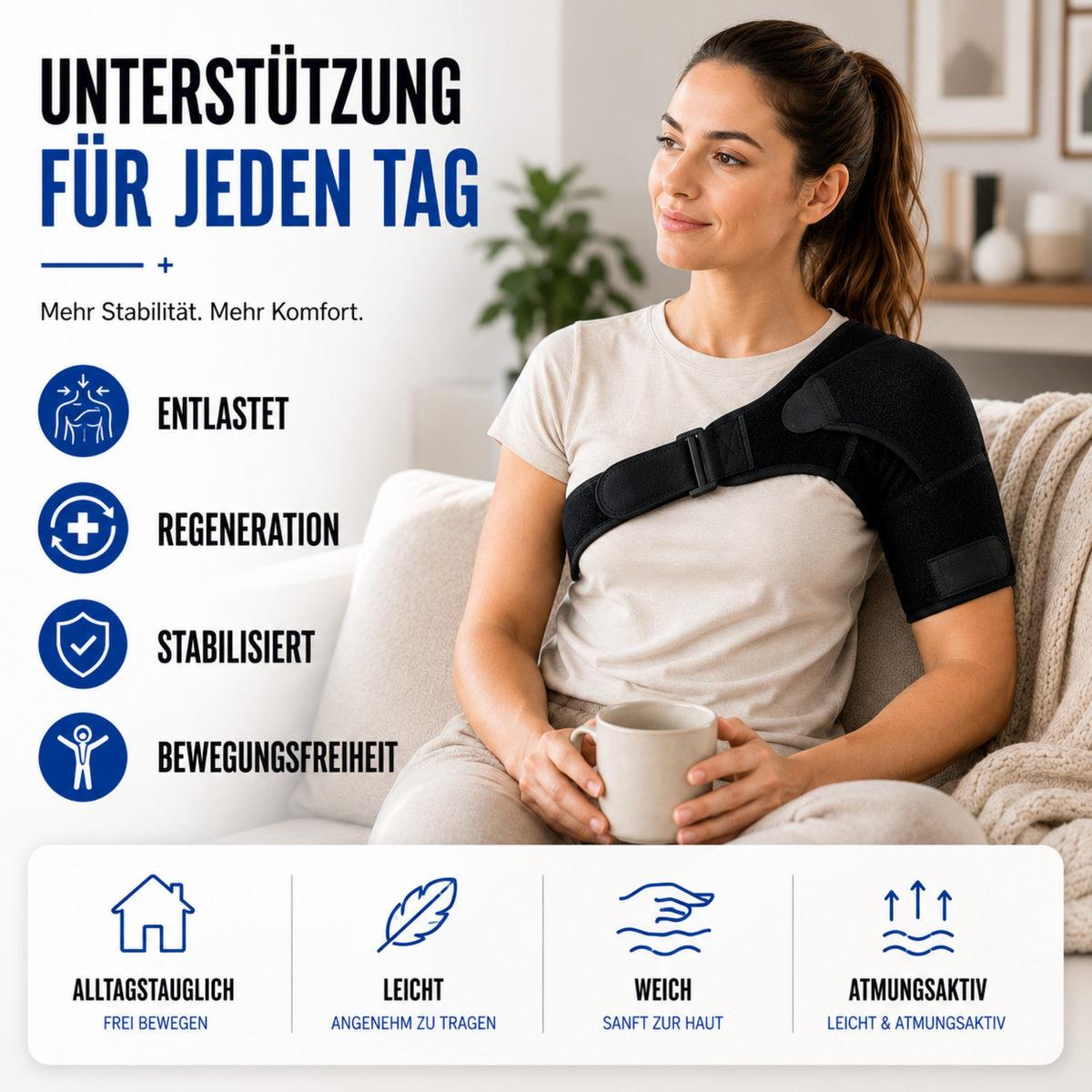 Adjustable Shoulder Brace for Stabilization and Pain Relief Left and Right Shoulder Joint Unisex | Sansoti