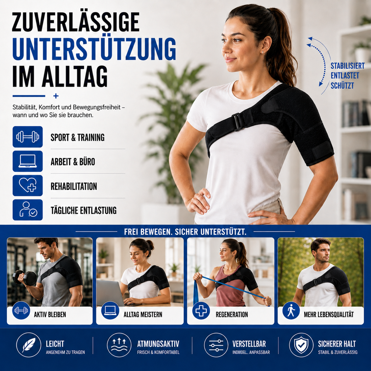 Adjustable Shoulder Brace for Stabilization and Pain Relief Left and Right Shoulder Joint Unisex | Sansoti