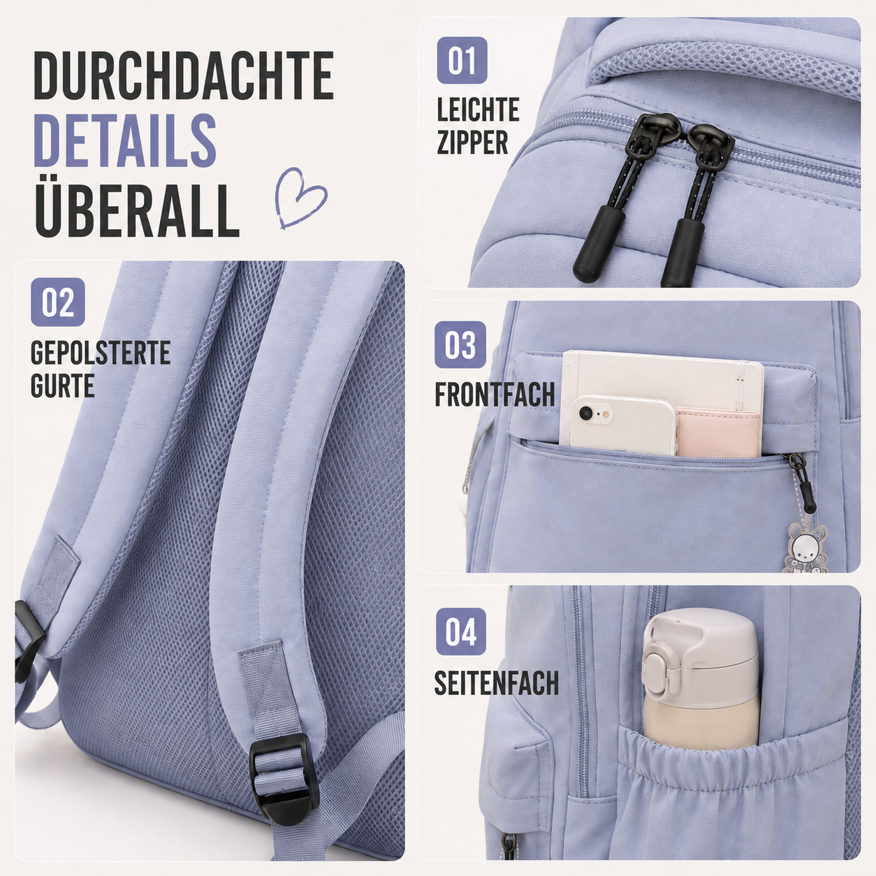 Dagelijkse Rugzak met Laptopvak Nylon 20-35L Gepolsterde Schouderbanden Ergonomisch Comfortabel Reizen Studie | Sansoti