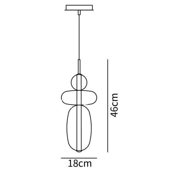 Hanglamp Gekleurd Glas Organisch Vormgegeven Retro Sfeerverlichting Woonkamer | Sansoti