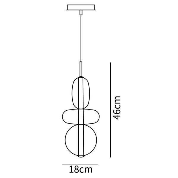 Hanglamp Gekleurd Glas Organisch Vormgegeven Retro Sfeerverlichting Woonkamer | Sansoti
