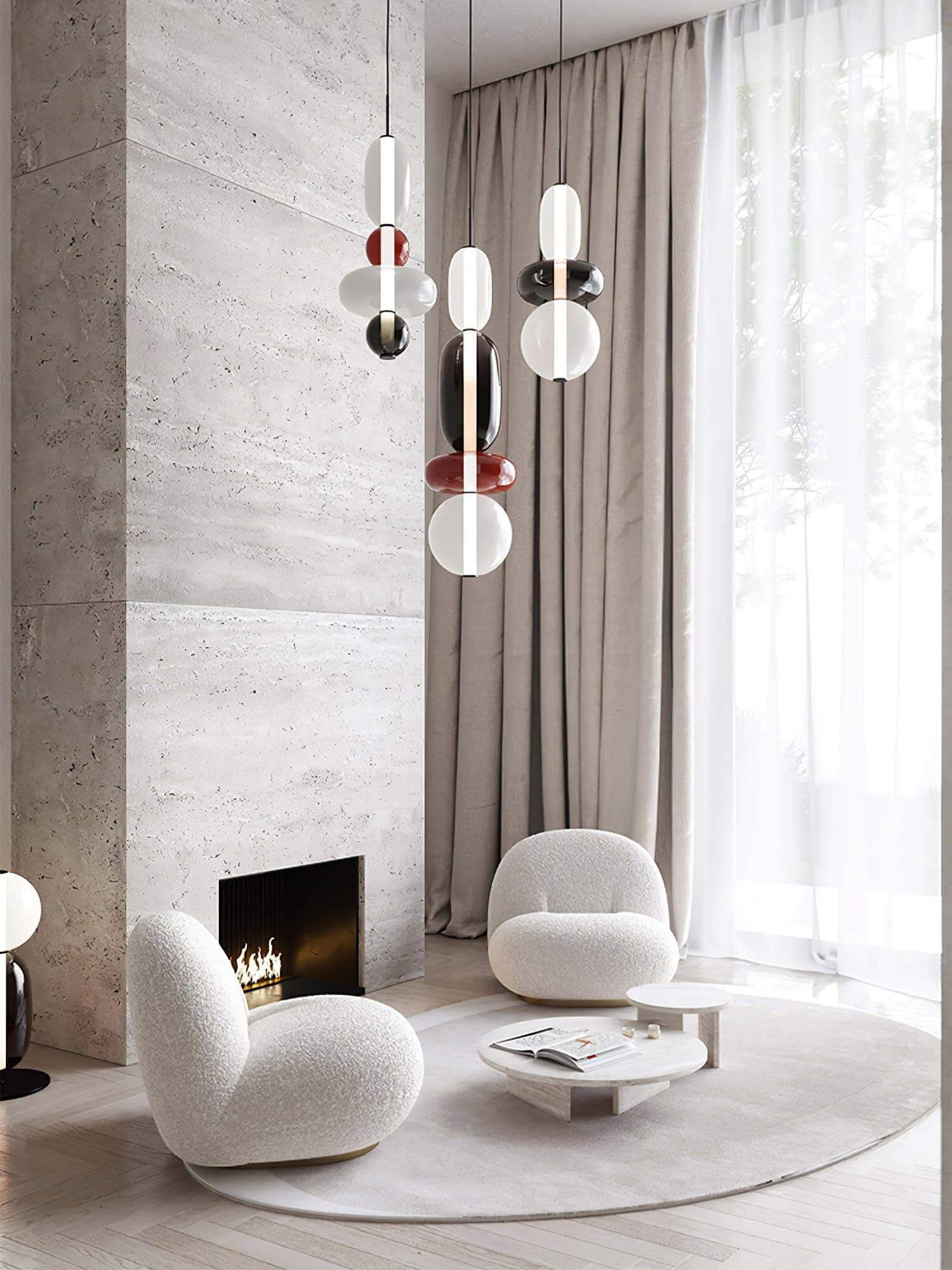 Hanglamp Gekleurd Glas Organisch Vormgegeven Retro Sfeerverlichting Woonkamer | Sansoti