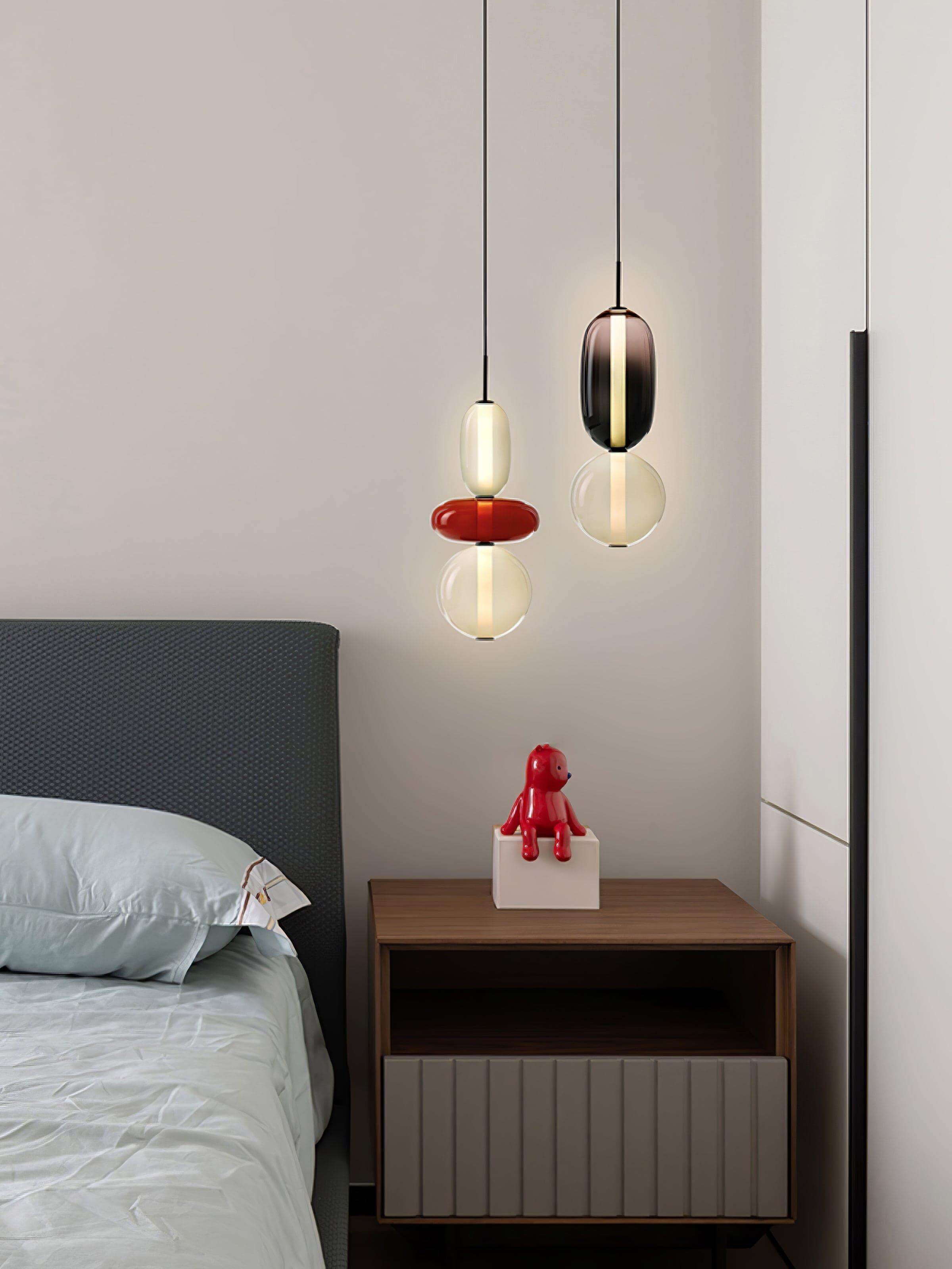 Hanglamp Gekleurd Glas Organisch Vormgegeven Retro Sfeerverlichting Woonkamer | Sansoti