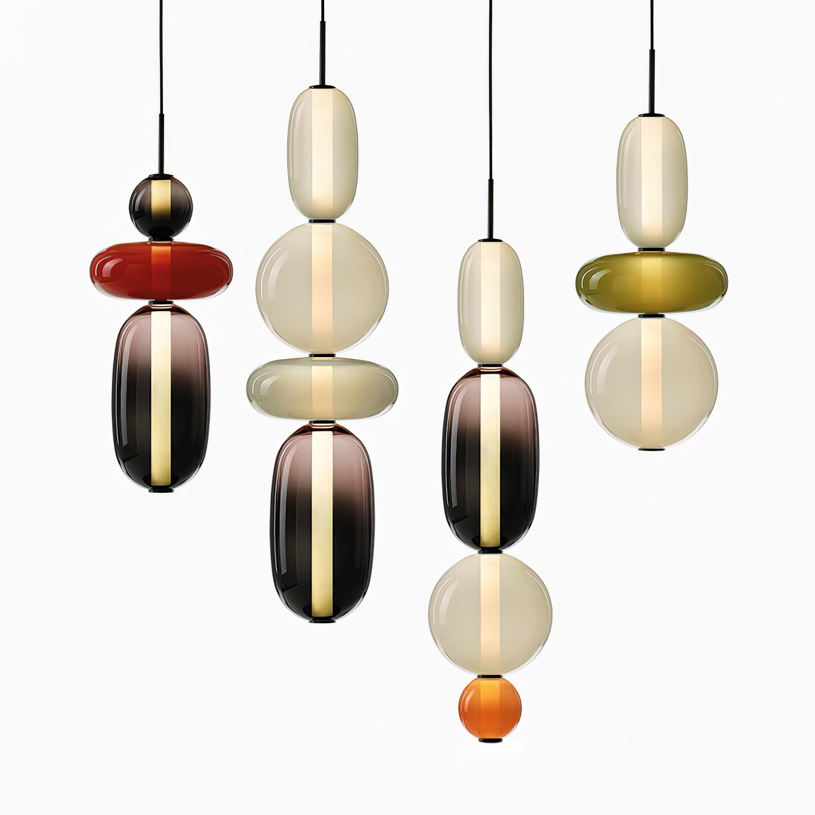 Hanglamp Gekleurd Glas Acryl LED Dimbaar Metaal 16-18cm 8 Modellen Woonkamer Eetkamer Modern | Sansoti