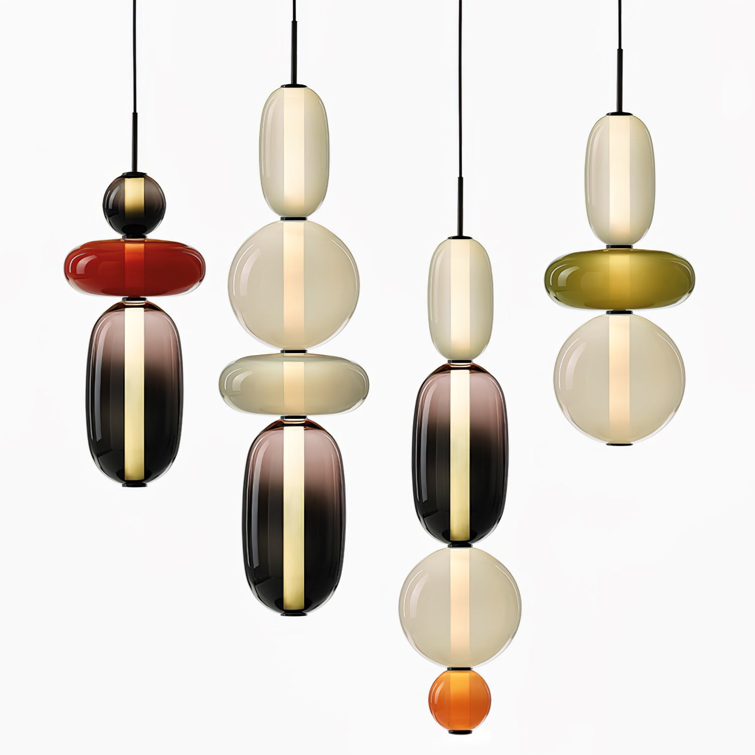 Hanglamp Gekleurd Glas Acryl LED Dimbaar Metaal 16-18cm 8 Modellen Woonkamer Eetkamer Modern | Sansoti