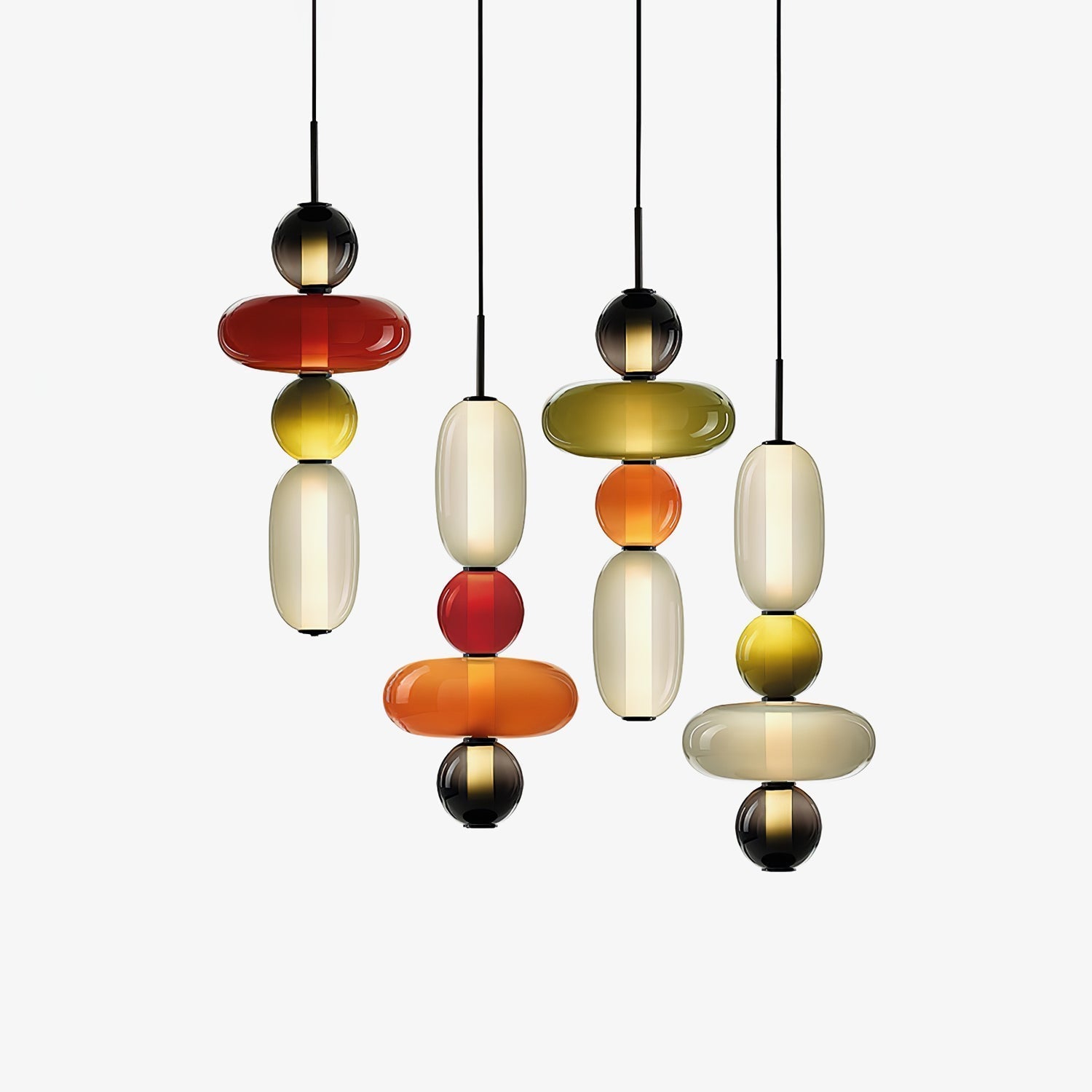 Hanglamp Gekleurd Glas Acryl LED Dimbaar Metaal 16-18cm 8 Modellen Woonkamer Eetkamer Modern | Sansoti