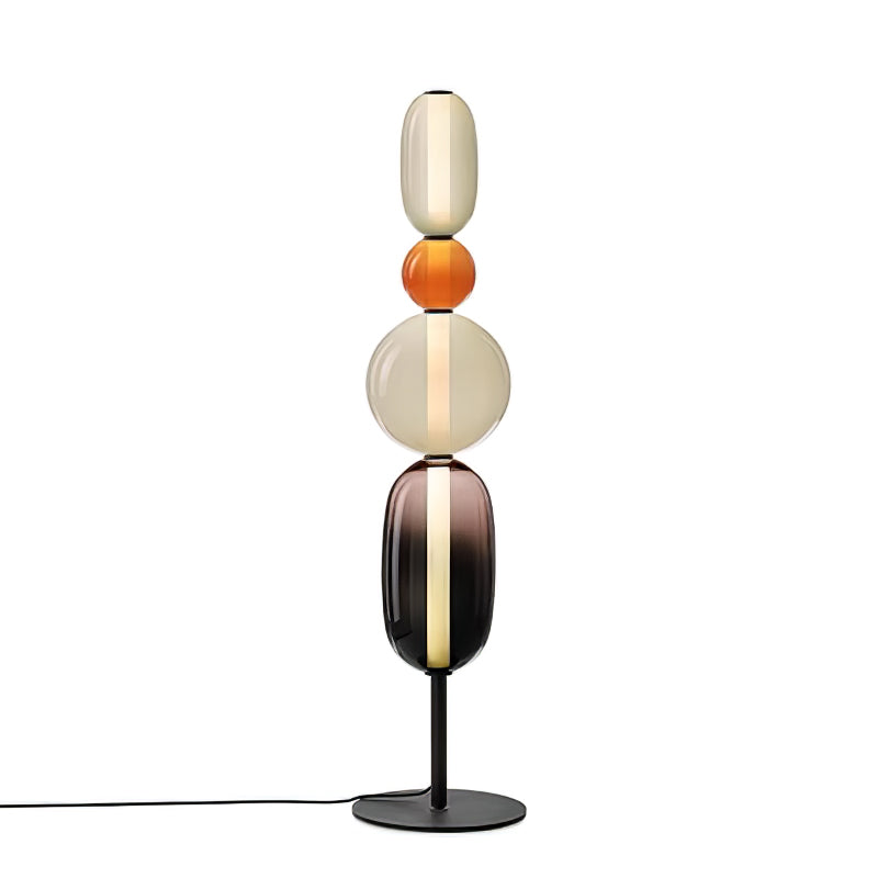 Handgeblazen Glazen Vloerlamp met Artistieke Glasclusters – Decoratief Stijlicoon met Geïntegreerde LED – Verkrijgbaar in Twee Hoogtes | Sansoti