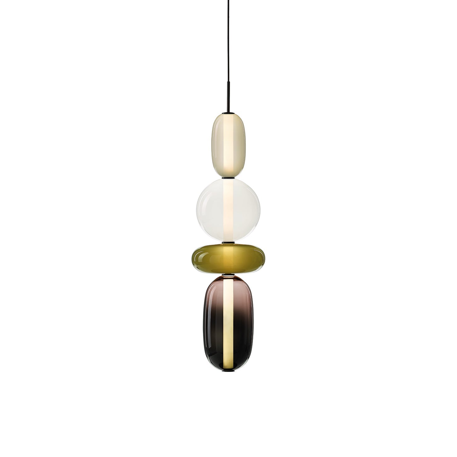 Glazen Hanglamp met Handgeblazen Kappen – Moderne Verlichting met Ambachtelijk Glaswerk | Sansoti