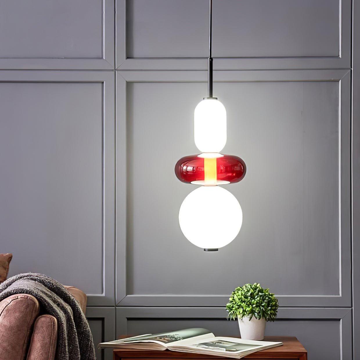 Hanglamp Gekleurd Glas Acryl LED Dimbaar Metaal 16-18cm 8 Modellen Woonkamer Eetkamer Modern | Sansoti