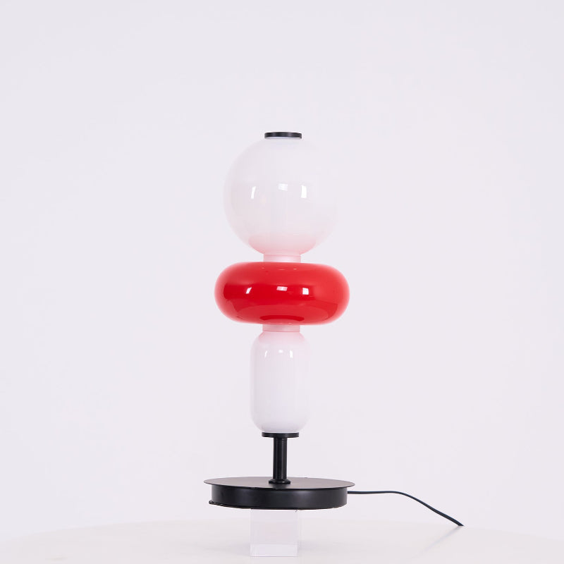 Lampe de table design en verre coloré, acrylique, LED à intensité variable avec télécommande, décorative et moderne pour une ambiance chaleureuse | Sansoti