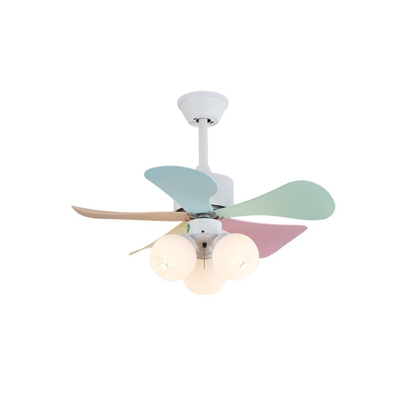 Plafondventilator met gekleurd glaslicht – Ø76cm dimbaar – 6 snelheden incl. afstandsbediening – stille motor – modern design voor woonkamer slaapkamer | Sansoti