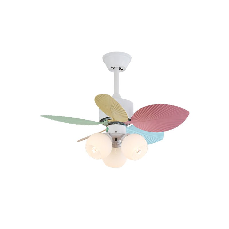 Plafondventilator met gekleurd glaslicht – Ø76cm dimbaar – 6 snelheden incl. afstandsbediening – stille motor – modern design voor woonkamer slaapkamer | Sansoti