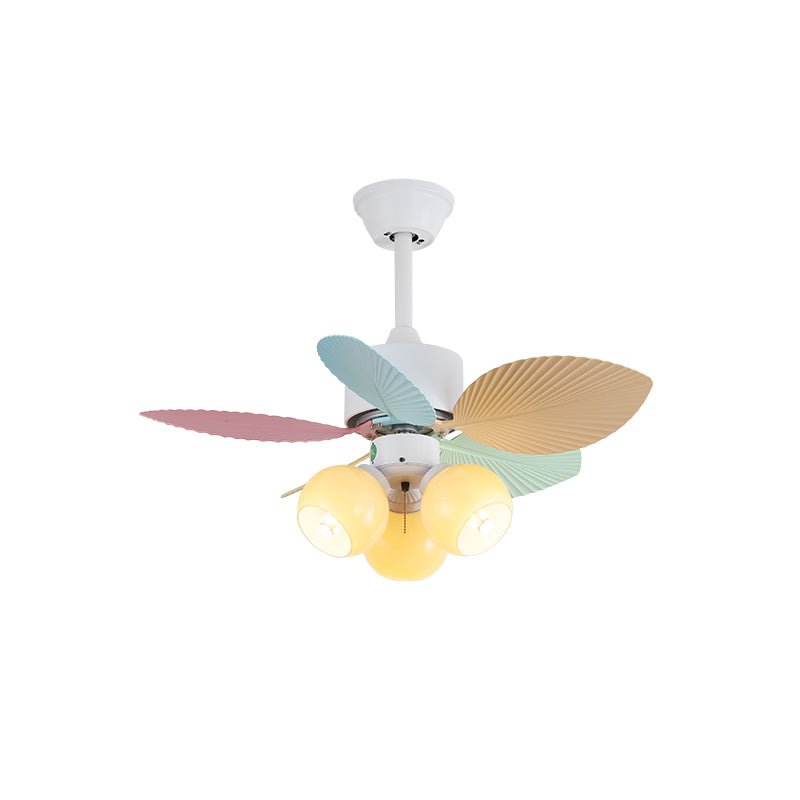 Plafondventilator met gekleurd glaslicht – Ø76cm dimbaar – 6 snelheden incl. afstandsbediening – stille motor – modern design voor woonkamer slaapkamer | Sansoti