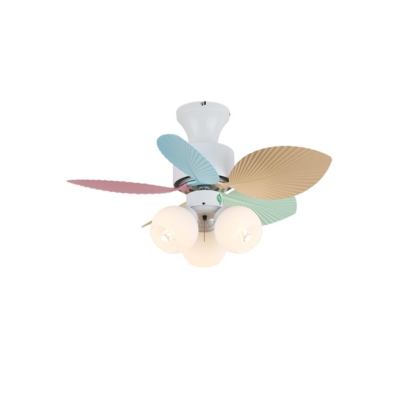 Plafondventilator met gekleurd glaslicht – Ø76cm dimbaar – 6 snelheden incl. afstandsbediening – stille motor – modern design voor woonkamer slaapkamer | Sansoti