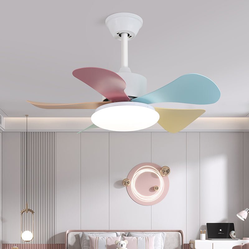 Plafondventilator met gekleurd glaslicht – Ø76cm dimbaar – 6 snelheden incl. afstandsbediening – stille motor – modern design voor woonkamer slaapkamer | Sansoti