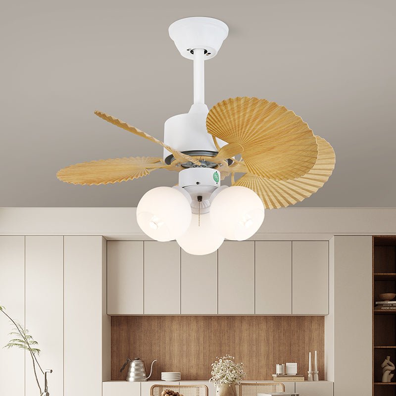 Plafondventilator met gekleurd glaslicht – Ø76cm dimbaar – 6 snelheden incl. afstandsbediening – stille motor – modern design voor woonkamer slaapkamer | Sansoti