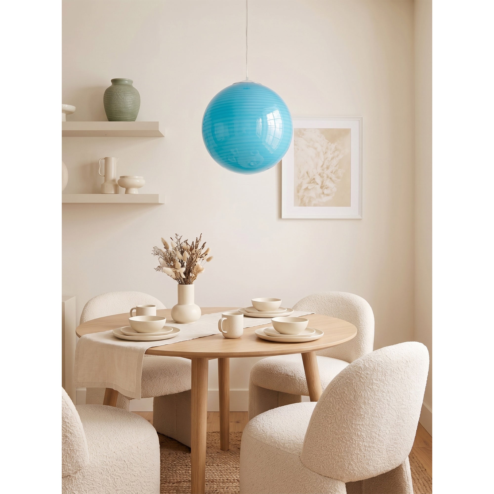 Glazen Hanglamp met Gedraaide Vorm – Handgeblazen Designverlichting voor Keukeneiland en Eetruimte | Sansoti