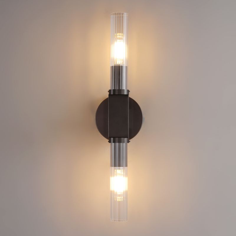 Applique murale en verre style chandelier, laiton, noir, nickel, salon, chambre, salle à manger, éclairage design dimmable | Sansoti