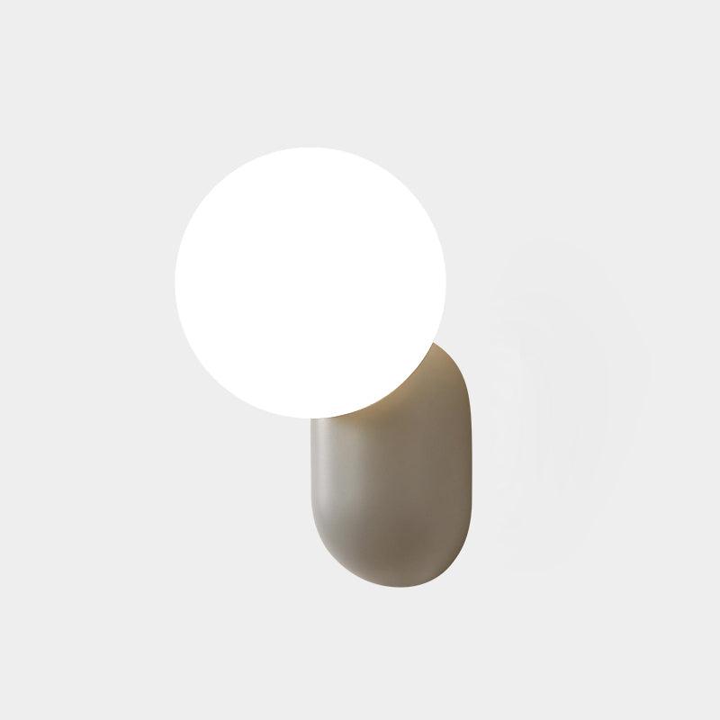 Applique murale à boule en verre et résine, éclairage minimaliste pour entrée, salle de bains, chambre et salon | Sansoti