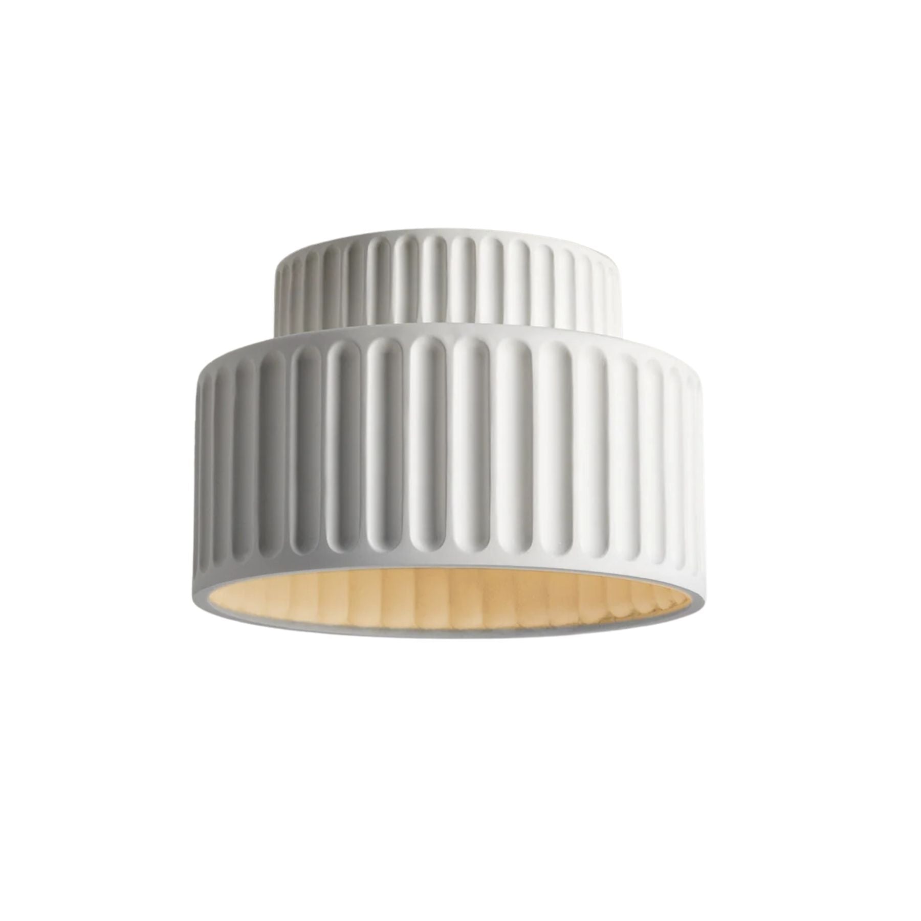Deckenleuchte Gerippt Resin E27 Weiß Kompakt Modernes Interieur Wohnzimmer Küche Schlafzimmer Retro Design Deckenlampe | Restfield