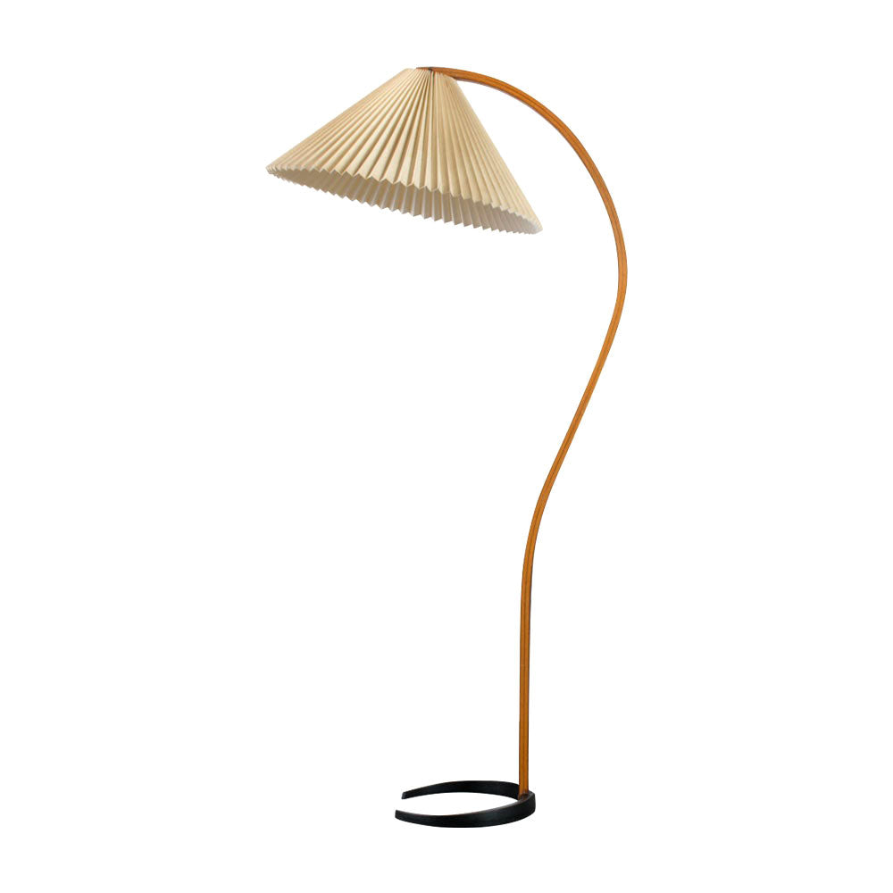 Lampadaire Arche Bois de Hêtre Abat-jour Lin Rétro Salon | Restfield