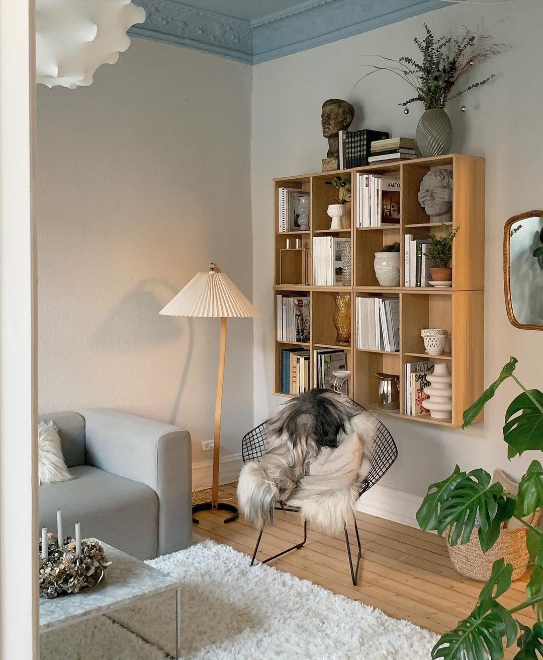 Lampadaire Arche Bois de Hêtre Abat-jour Lin Rétro Salon | Restfield