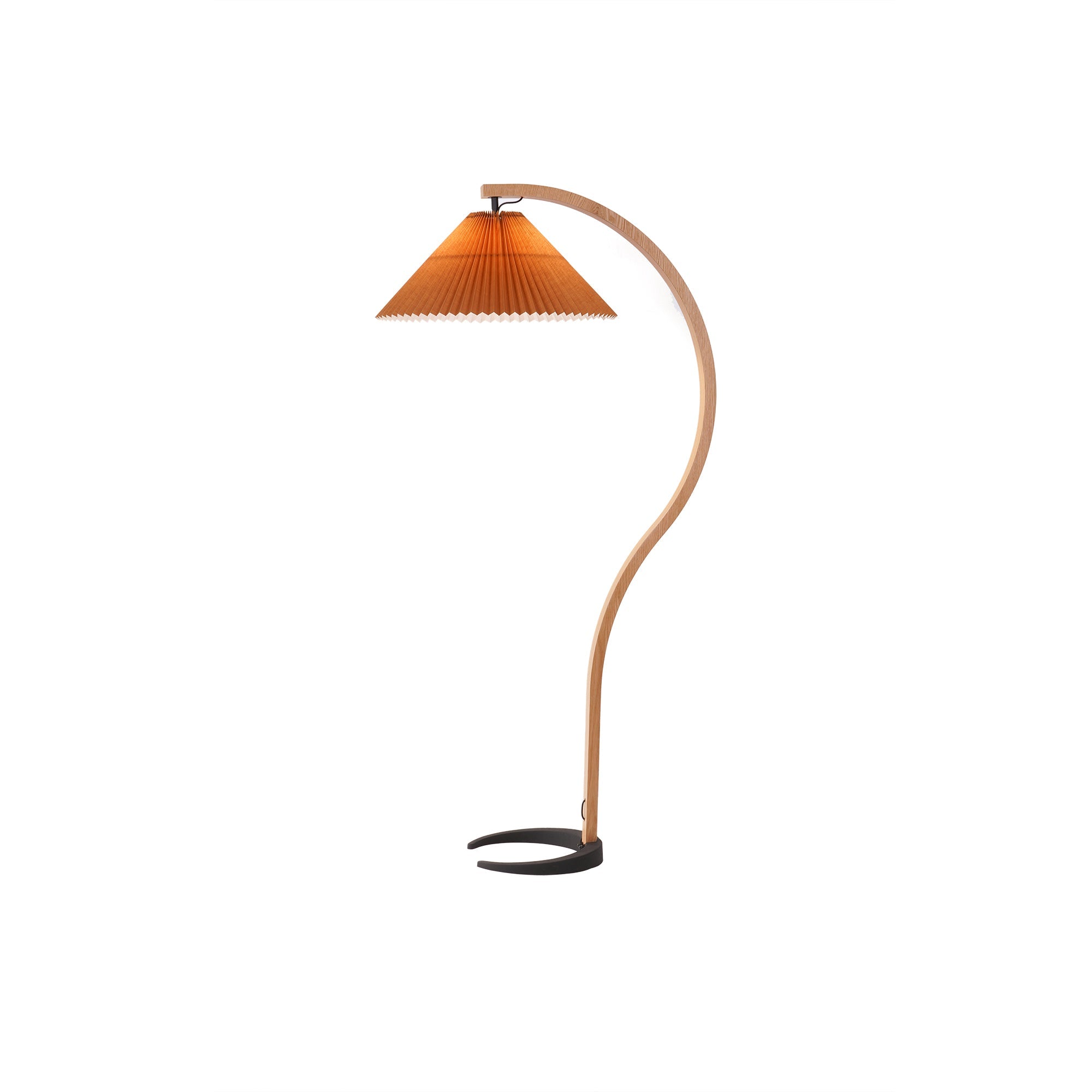 Lampadaire Arche Bois de Hêtre Abat-jour Lin Rétro Salon | Restfield