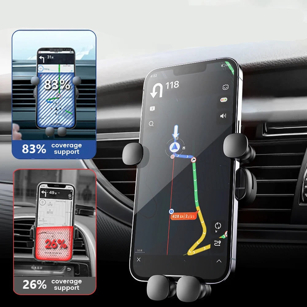 Telefoonhouder Auto Ventilatierooster Universeel 5-Punts Klemhouder Zwart Zilver Rood Wit Smartphone | Sansoti