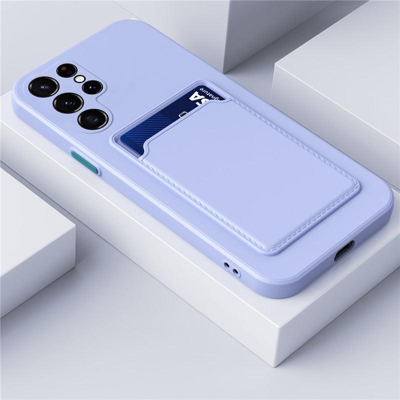 Phone Case with Card Slot, Silicone Protection, Shock-Absorbing Card Holder, Smartphone Card Wallet | Sansoti