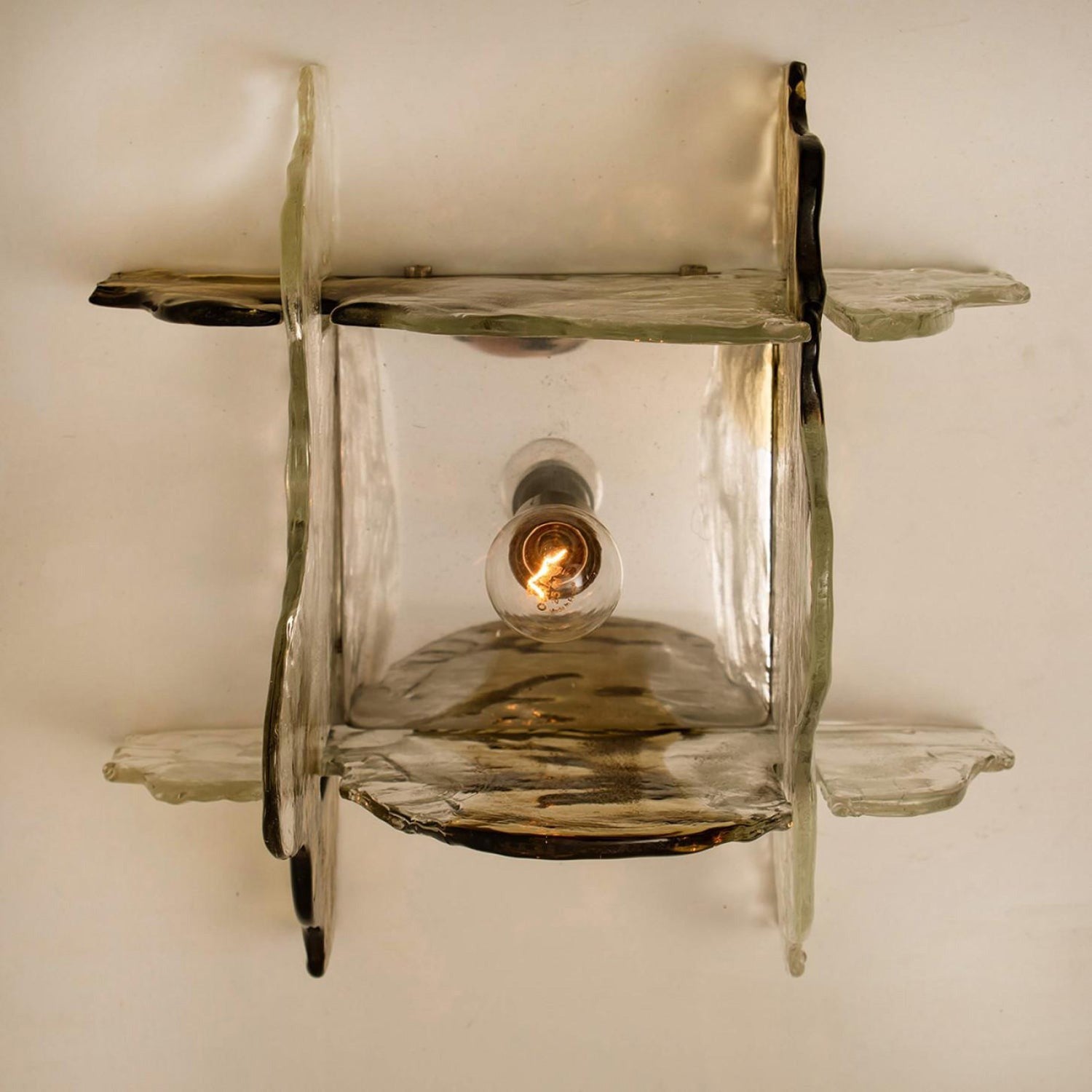 Plafondlamp Handgeblazen Glas Murano Stijl Smoke Gray Amber Clear | Sansoti