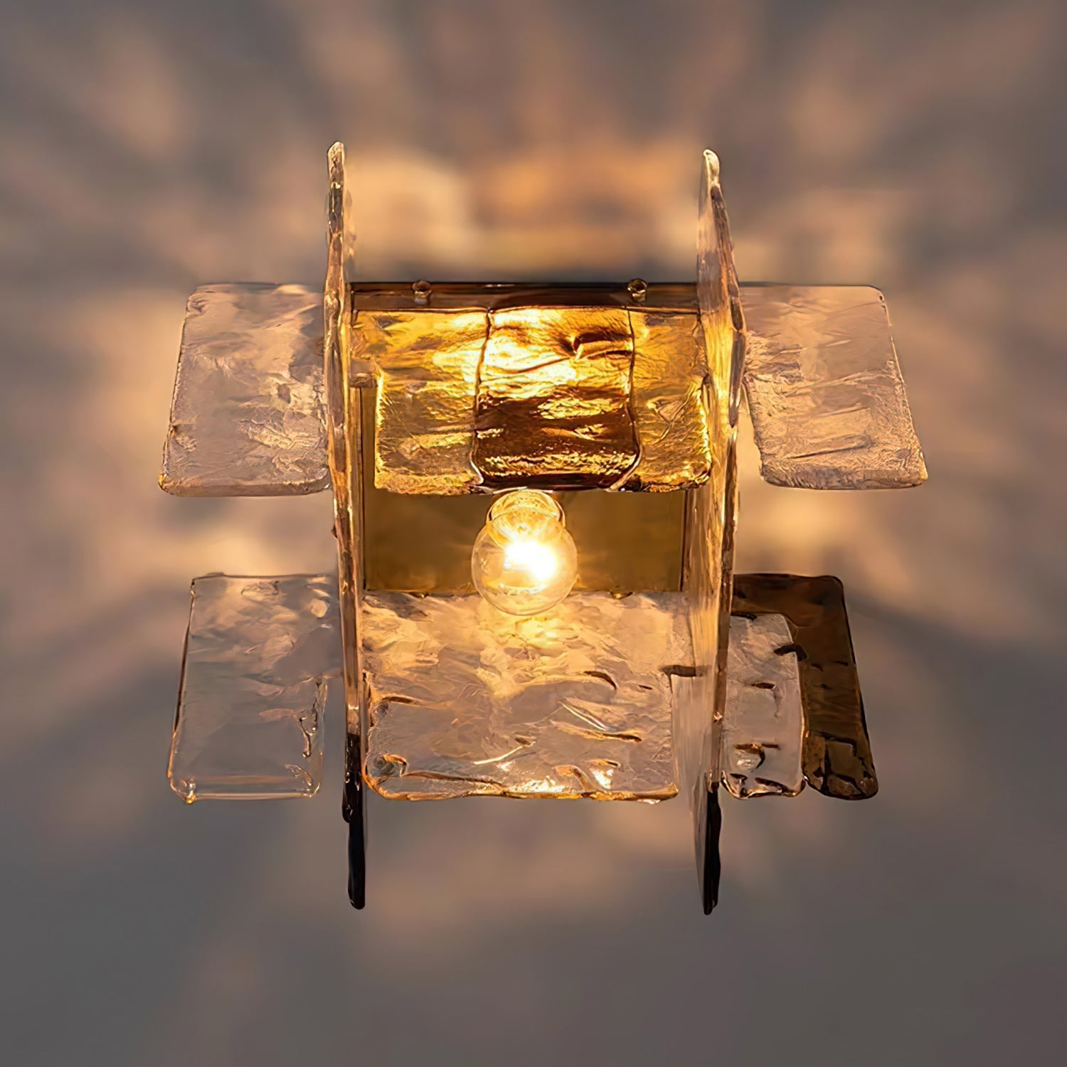 Moderne Plafondlamp met IJseffect Glas – Dimbaar E26/E27 – Ø30cm | Sansoti